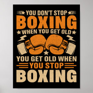 Poster Joueur de boxe drôle Old School Boxing Youth Train