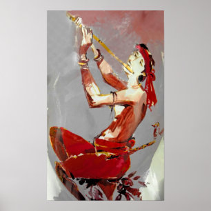 Poster Joueur de cannelure/musicien