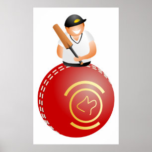 Poster Joueur de cricket