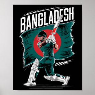 Poster Joueur de cricket bangladais entraîneur fans bangl