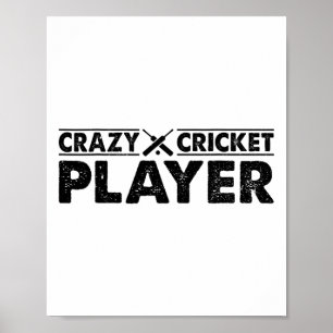 Poster Joueur de cricket fou - Joueur de cricket qui fait