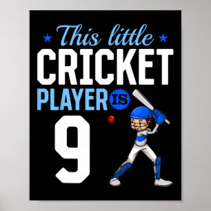 Poster Joueur de cricket pour 9e anniversaire