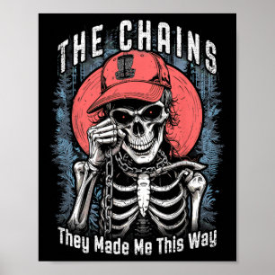 Poster Joueur de Disc Golf Chaînes de squelette m'ont fai
