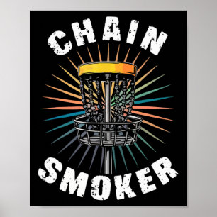 Poster Joueur de Disc Golf Golf Disc Golf Chain Fumeur Ho