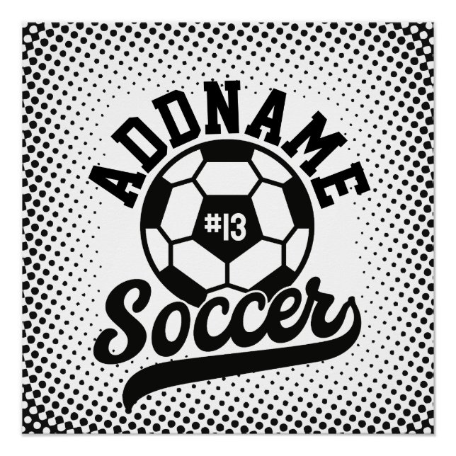 Poster Joueur de football AJOUTER LE NOM Équipe de footba (Devant)