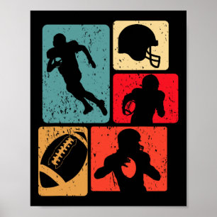 Poster Joueur de football américain drôle Enthousiaste du