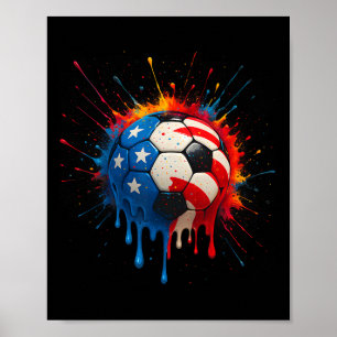 Poster Joueur de football cool Drip Sport pour garçons ho