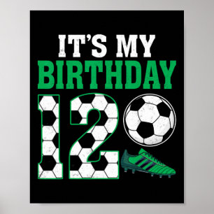 Poster Joueur de football de 12 ans C'est mon 12ème anniv