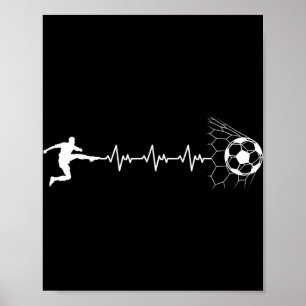 Poster Joueur de football drôle Graphique de rythme cardi