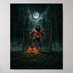 Poster Joueur de football Loup-Garou Art Horreur Hallowee