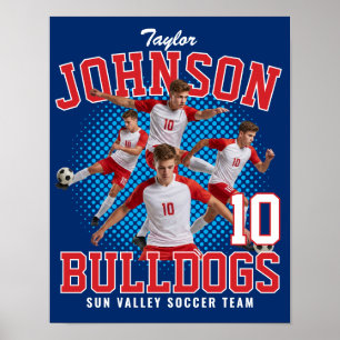 Poster Joueur de football Photo personnalisée Bootleg rét