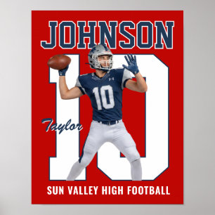 Poster Joueur de football senior Numéro Photo personnalis