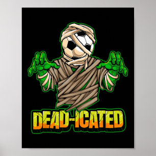 Poster Joueur de football zombie Football effrayant Hallo