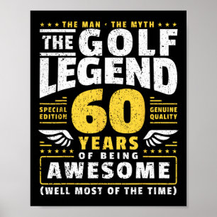Poster Joueur de golf 60e anniversaire Golfeur 60 ans