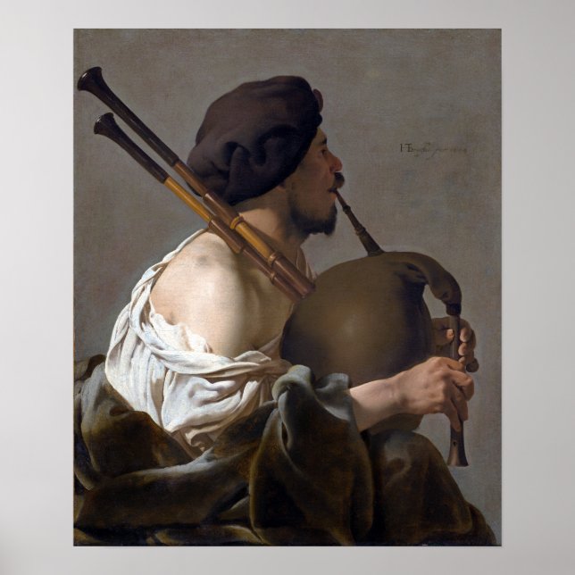 Poster Joueur de Hendrick ter Brugghen (Devant)