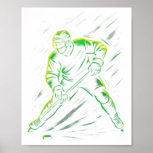 Poster Joueur de hockey - Athlète de hockey sur glace Spo