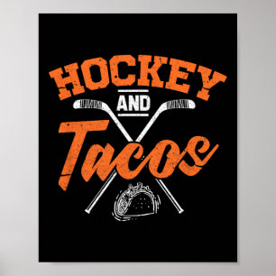 Poster Joueur De Hockey Et Tacos De Hockey Sur Glace Amus