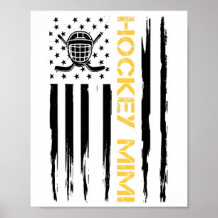 Poster Joueur de hockey Mimi drapeau des États-Unis 