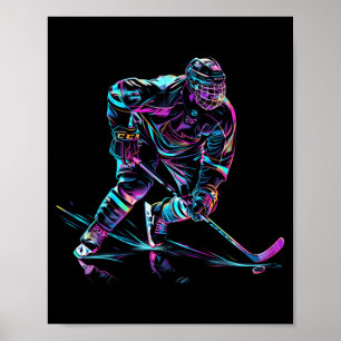 Poster Joueur de hockey Performance de hockey sur glace