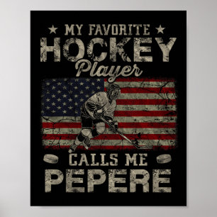 Poster Joueur de hockey préféré m'appelle Pepere Fête des