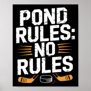 Poster Joueur de hockey sur étang Règles de l'étang Shinn