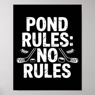 Poster Joueur de hockey sur étang sans règles Shinny