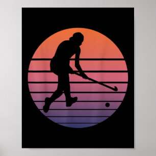Poster Joueur de hockey sur gazon avec bâton de hockey su