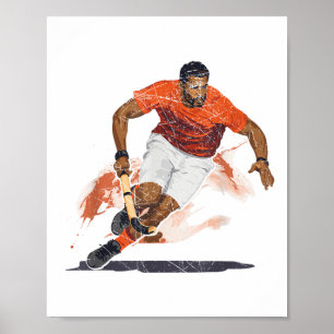 Poster Joueur de hockey sur gazon Bâton de hockey Amateur