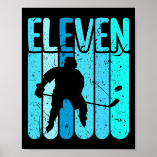 Poster Joueur de hockey sur glace 11e anniversaire Garçon
