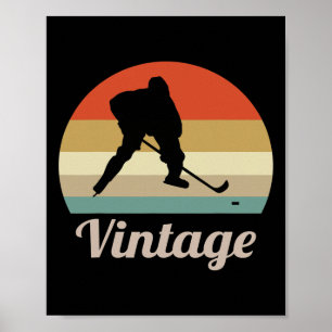 Poster Joueur de hockey sur glace bâtons palet sports d'h