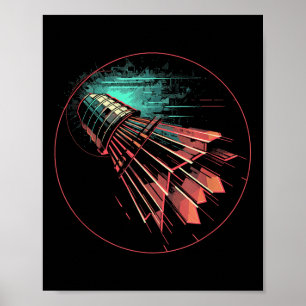 Poster Joueur de navette Badminton Steampunk