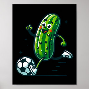 Poster Joueur de pickleball drôle de balle de footballeur