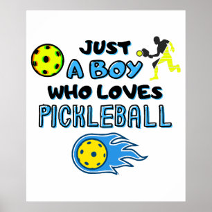 Poster Joueur de Pickleball Drôle Juste Un Garçon Qui Aim