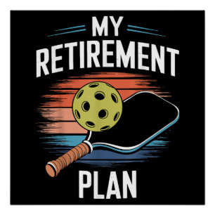 Poster Joueur de pickleball Mon Plan de Retraite