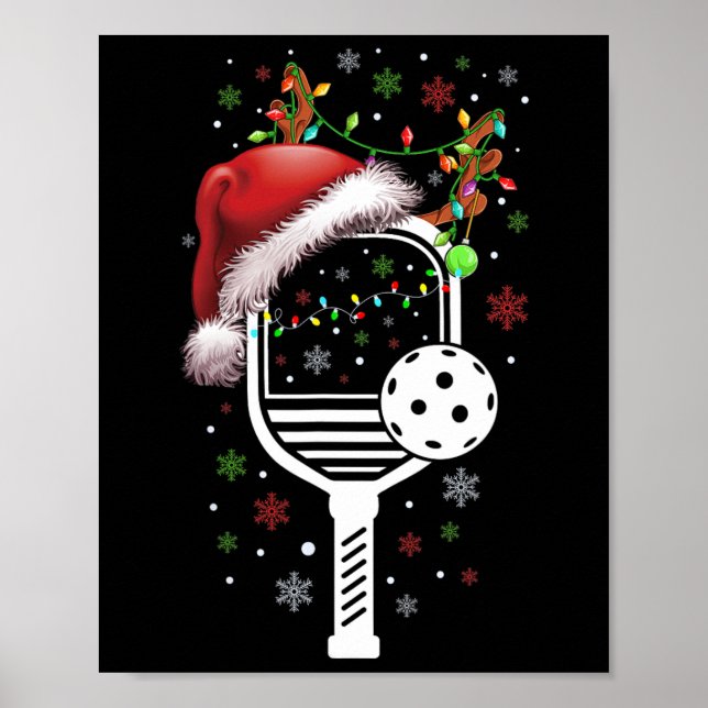 Poster Joueur de Pickleball Noël Reindees Noël (Devant)