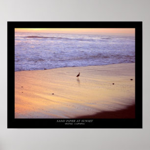 Poster Joueur de pipeau de sable au coucher du soleil :