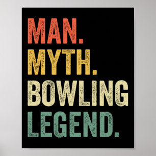 Poster Joueur de quilles Homme drôle Mythe Équipe de bowl
