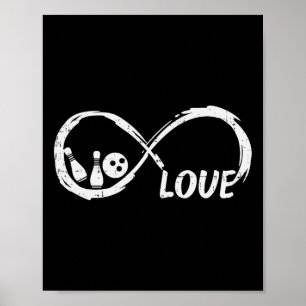 Poster Joueur de quilles infini Love Bowling Femmes Fille