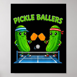 Poster Joueur de raquette de pickleball pickleballers drô
