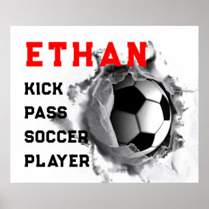 Poster Joueur de soccer personnalisé