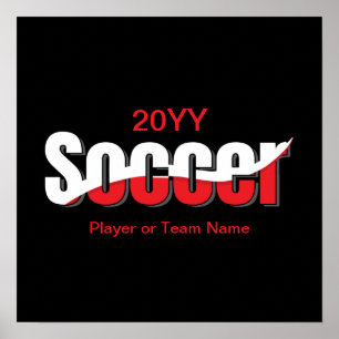 Poster Joueur de soccer Swish Abstrait - Word Art