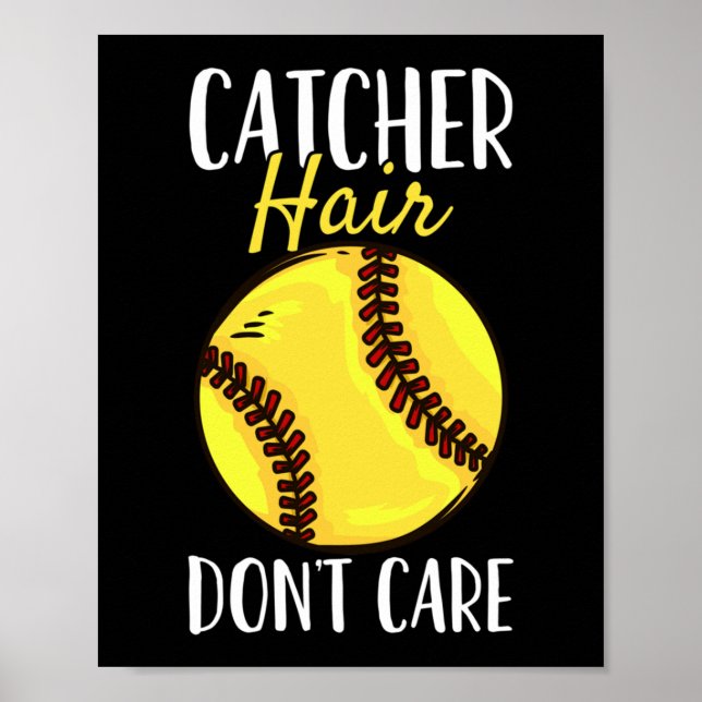 Poster Joueur de softball Catcher (Devant)