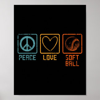 Poster Joueur de Softll Sportif Signe de Paix Hippie Amou