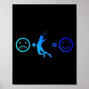 Poster Joueur de squash badminton femmes hommes volant