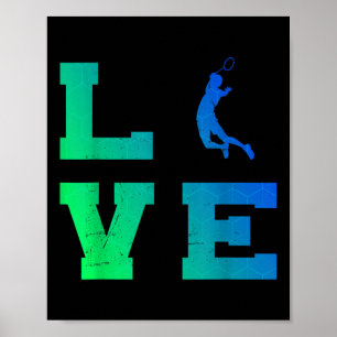 Poster Joueur de squash badminton hommes navette badminto
