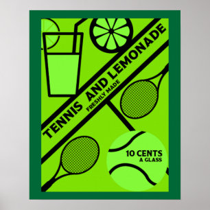 Poster Joueur de tennis de pelouse Art graphique