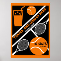 Joueur de tennis de pelouse Art graphique