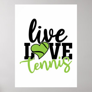 Poster Joueur de tennis Live Love Tennis