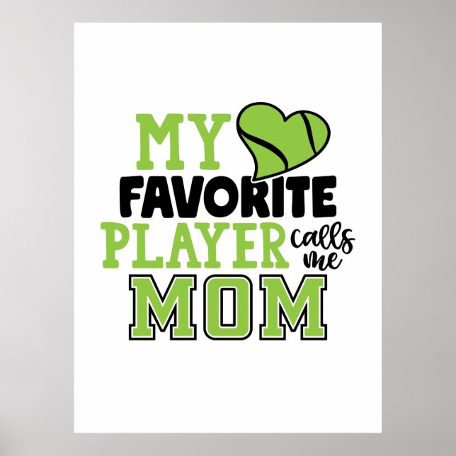 Poster Joueur de tennis | Mon Joueur Favori M'Appelle Mam (Devant)