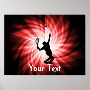 Poster Joueur de tennis ; Rouge